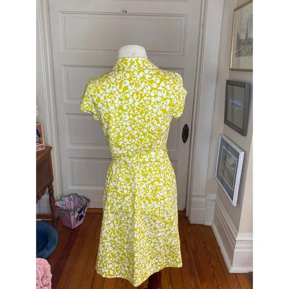 Boden shirt dress yellow Sz 6p A-Line Belted - Picture 8 of 10